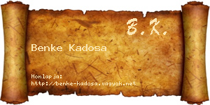 Benke Kadosa névjegykártya